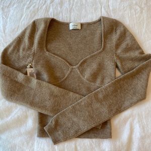 Aritzia, Wilfred camel knit shirt, XS
